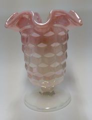フェントン ブルーオパールセント ホブネイル 花瓶 フリル