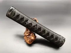 そば切り庖丁の柄漆塗り出し鮫仕上げ