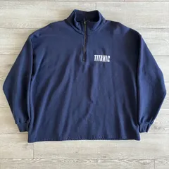 TITANIC タイタニック　ハーフジップ　スウェット　プルオーバー　紺　XL