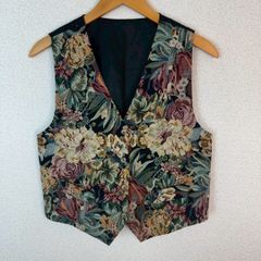古着 花柄ベスト ヴィンテージベスト 総柄 レトロ ベスト - メルカリ