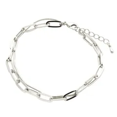 【A：シルバー × ワンサイズ】[Cream dot. クリームドット公式] ブレスレット レディース チェーン スネークチェーン 2連 2重 ブランド 大人 上品 エレガントカジュアル きれいめ シンプル