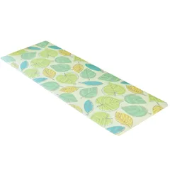 【新着商品】約45cm×120cm 拭けるキッチンマット イエロー(リーフ)(拭くだけ PVC オカ(OKA)) ビニール)