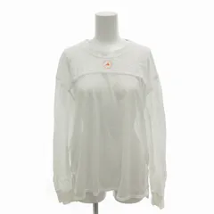 アディダス バイ ステラマッカートニー adidas by Stella McCartney Mesh Top メッシュカットソー Tシャツ ロンT ロゴ 長袖 XS 白 ホワイト FU3983 /FT ■GY14