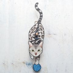 C-96 シルバーベンガル・キャット - ペットの振り子時計