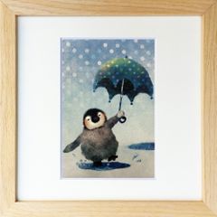 おかもとみわこ シルクスクリーン 版画 AP ペンギン 地球 雪山 - メルカリ