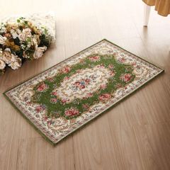 【新着商品】カーペット 屋外 屋内 玄関マット 花 おしゃれ ドアマット 泥落とし ゴブラン織り すべり止め 洗える 床暖房対応 INSIMAN 50 * 80cm 花柄 業務用 家庭用 オフィス用 グリーン