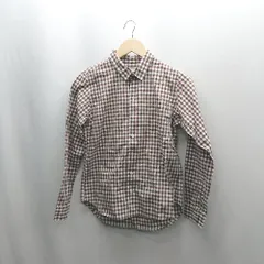 ◇ ⊇ FORK&SPOON URBAN RESEARCH ギンガムチェック柄 長袖 シャツ サイズ1 ブラウン ホワイト レディース メンズ E  【1502060006538】