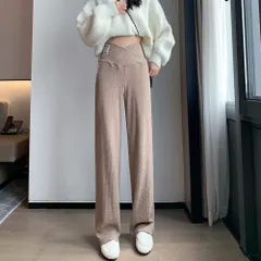 ☆ ブラウン ☆ XL ☆ マタニティ パンツ ワイドパンツ 美脚 マタニティ ワイドパンツ マタニティパンツ リブ ワイド パンツ ズボン ロングパンツ 長ズボン レディース 厚手 春 秋冬 部屋着 ルームウェア 産前 産後 妊婦 入院 マタニティウェア