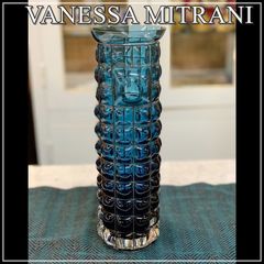 希少 VANESSA MITRANI ヴァネッサミトラーニ 花瓶 フラワーベース 花器 置物 オブジェ フランス製 ブルー 青 オシャレ デザイナーズ【ME0910-4】