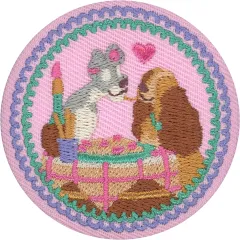 【中古】食玩 雑貨 7.わんわん物語 「Disney Characters 刺繍缶バッジビスケット」