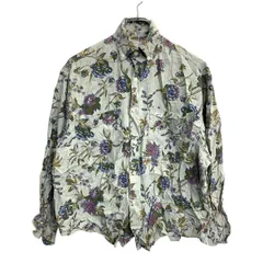 GUESS JEANS 柄シャツ Sサイズ ゲスジーンズ 総柄 花柄 グレー USA製 古着卸 アメリカ仕入 t2411-3693のサムネイル