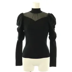 スナイデル SNIDEL 23AW デコルテシアーニットプルオーバー セーター パフスリーブ F ブラック /ES ■OS