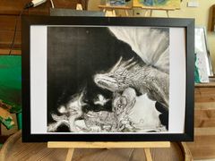 天狗 狗鷲 絵画 絵画原画 絵画油絵 - メルカリ