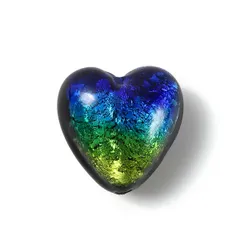 Sea drop 光る ホタルガラス ケラママリン ハート 粒売り 12mm ビーズ 蓄光 とんぼ玉 1玉 [123btt-12-1]