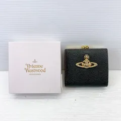 ■Vivienne Westwood ヴィヴィアンウエストウッド  オーブロゴ金具付 がま口  レザーウォレット 3218C9K1  二つ折り財布 ブラック■