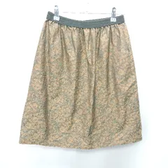 ◇ Θ green label relaxing UNITED ARROWS 花柄 ウエストゴム ミニ 台形 スカート サイズ36 ブラウン レディース E  【1409100043297】