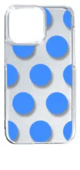 【新品未使用】iPhone14 Pro Max アイフォン14プロマックス クリア ハードケース ドット柄 水玉 (ブルー) スマホケース カバー cl-ip14promax-dotbig-02