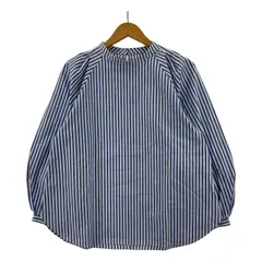 OPAQUE.CLIP オペークドットクリップ ストライプ バルーンスリーブカットソー size36/S/ブルー×ホワイト