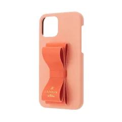 新品 LANVIN en Bleu ランバンオンブルー iPhone 12 / 12 Pro ケース 正規品 スタンド リング付き リボン SLIM WRAP CASE STAND & RING RIBBON Red × Peach Pink