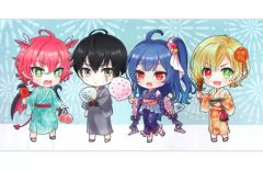 [중고] 수건·수건(캐릭터) 제로 키스 & 네모 & 노아 & 샬롯 유카타 그린 내리기 목욕 타올 [이치 반 쿠지 흰 고양이 프로젝트 여름방학 만끽이다냐!!] D상