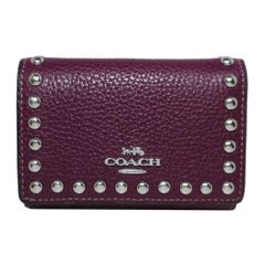 コーチ 財布 ミニ財布 COACH レザー リベット付きチェーン ミニ