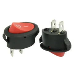uxcell ボートロッカースイッチ AC 6A/250V 10A/125V 2 ピン SPST オン/オフ スナップイン 楕円形 レッド 2個入り
