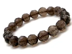 64面カット スモーキークォーツ ブレスレット 10mm パワーストーン ブレスレット メンズ レディース 天然石 数珠