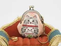 気持ち華やぐがま口マトリョーシカのネコとクマ