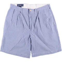 古着 ラルフローレン Ralph Lauren POLO GOLF ポロゴルフ FAIRWAY SHORT ギンガムチェック ツータック シアサッカーショーツ/eaa586228