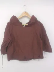 ◇ nano universe ナノ ユニバース Vネック 七分袖 ブラウス サイズ F ブラウン レディース P  【1212270001468】