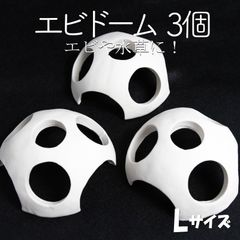 【エビドーム3個 オフホワイト Lサイズ】エビ　シュリンプ　シェルター　アクアリウム　水槽　水草　モス　コケ　オブジェ　白　安い　熱帯魚　コラドリス　隠れ家　メダカ　ビオトープ　金魚鉢　メダカ飼育　シュリンプ水槽　ビーシュリンプ　ヌマエビ　睡蓮鉢　メダカ鉢