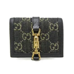 美品✨Gucci デニム レザー 二つ折り財布 ニュージャッキー ゴールド金具 美品✨Gucci デニム レザー 二つ折り財布 ニュージャッキー