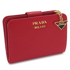 プラダ 折財布 レディース 1ML018 2CGD F068Z 二つ折り財布 コンパクト財布 サフィアーノトライアングル レザー フォーコ PRADA