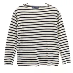 SAINT JAMES セントジェームス フランス製 ボーダー柄 7分袖 ボートネック バスクシャツ XS ホワイト 天竺 レディース 古着