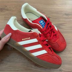 Adidas GAZELLE INDOOR レッド道徳トレーニング カジュアル スポーツ スニーカー