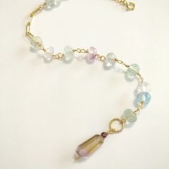 【sale】14KGF　フローライト＆アメトリン　ブレスレット