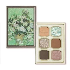 ミルフィー MilleFee 絵画アイシャドウパレット (10 バラのある花瓶) 6色 アイメイク パレット ゴッホ グリーンアイシャドウ 0