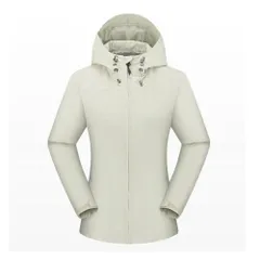 ☆ アイボリー ☆ Mサイズ ☆ ジャケット フード付き 長袖 レディース pmyjacket25 ジャケット フード付き 長袖 ウインドブレーカー コート マウンテンパーカー 作業服 登山ウェア 薄手 レディース メンズ はっ水 撥水 無地 防寒 保温 防風