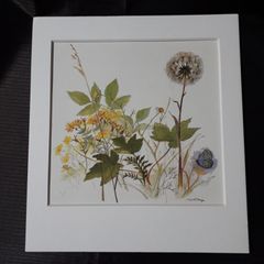 湯木慧 複製原画(青い花) サイン付き - メルカリ