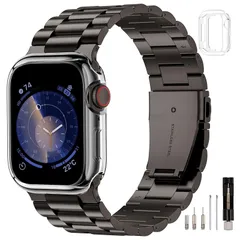 【新品】 コンパチブル アップルウォッチ バンド 46mm 45mm 44mm 42mm 41mm 40mm 38mm ステンレス 男女兼用 コンパチブル apple watch バンド メンズ 保護ケース付き ビジネス交換ベルト 調整器具 iWatch  0