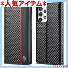 ZTOFERA Samsung Galaxy A52 5G SC-53B ケース 手帳型 Galaxy A52/A52S 4G/5G ケース 手帳型 マグネット式 サムスンギャラクシー A52 5G スマホケース PU レザー おしゃれ ス 赤い縦線 848
