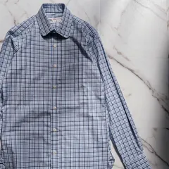 THOMAS MASON FOR Brilla per il gusto ラウンドカラー L/Sシャツ ギンガムチェック 14 1/2 37 S 青系