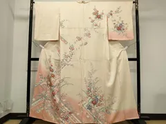 平和屋着物■訪問着　駒刺繍　草花文　暈し染め　正絹　逸品　CAAS5325ou