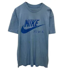 NIKE ロゴTシャツ M ライトブルー ナイキ プルオーバー ビッグロゴ クルーネック スポーティー カットソー 古着卸 アメリカ仕入 a704-5270
