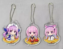 【中古】雑貨 湊あくあ アクリルキーホルダー3個セット 「スシロー×バーチャルYouTuber ホロライブ 湊あくあ 湊あくあとスシローぜ!キャンペーン」 ECサイト限定