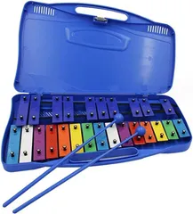 Asdays 鉄琴 25音 打楽器 音楽 教育用 カラフル スタンド付き 持ち運び便利( ブルー)