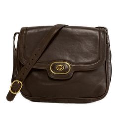 GUCCI(グッチ) ショルダーバッグ オールドグッチ ダークブラウン レザー