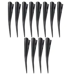 KESYOO ダッカール プロ用 ヘアクリップ くちばしクリップ 大 前髪 散髪 クリップ 髪留め サロン ヘアアクセサリー 12本セット（黒）