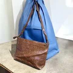 レザー 花柄 ボタニカル ショルダーバッグ カバン バッグ 古着 ビンテージ ヴィンテージ アンティーク レトロ 小物   999 p20/