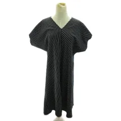 デプレ DES PRES トゥモローランド 美品 近年 ワンピース ストライプ 半袖 ロング丈 36 黒 ブラック 0814